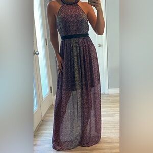 BCBGeneration Floral Halter Maxi Dress